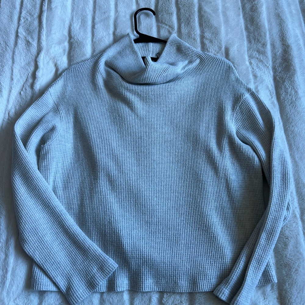 Monrow Light Gray Cowl Neck Sweater